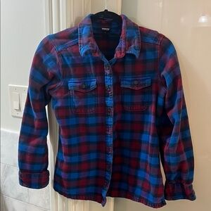 Patagonia Long Sleeved Fjord Flannel Red and Blue - Sz 6